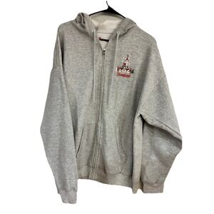 Disney 2019 Graphic Christmas Zip Up Sweater Womens XL Hoodie Sweatshirt